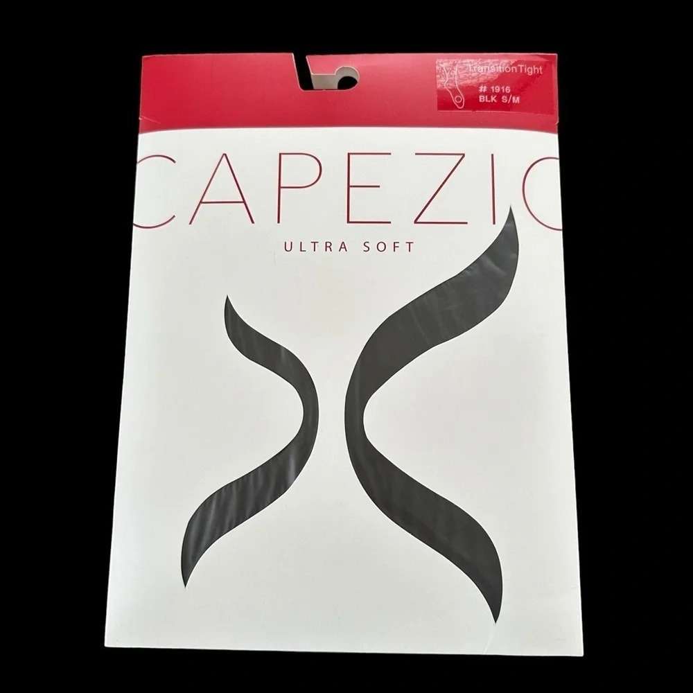 NWT Capezio 1916 Ultra Soft Black Transition Tights Small Medium Convertible New